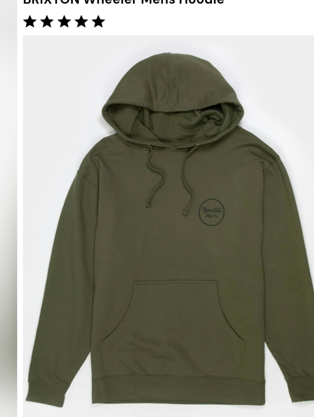 BRIXTON Wheeler Men's Hoodie - Olive Green